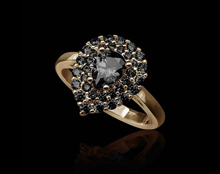 bague diamant noir Maelle or 18k