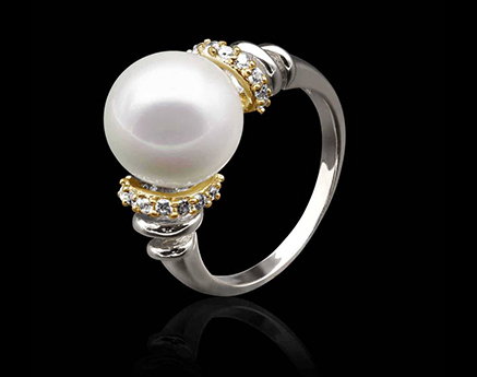 Bague perle blanche akoya hina